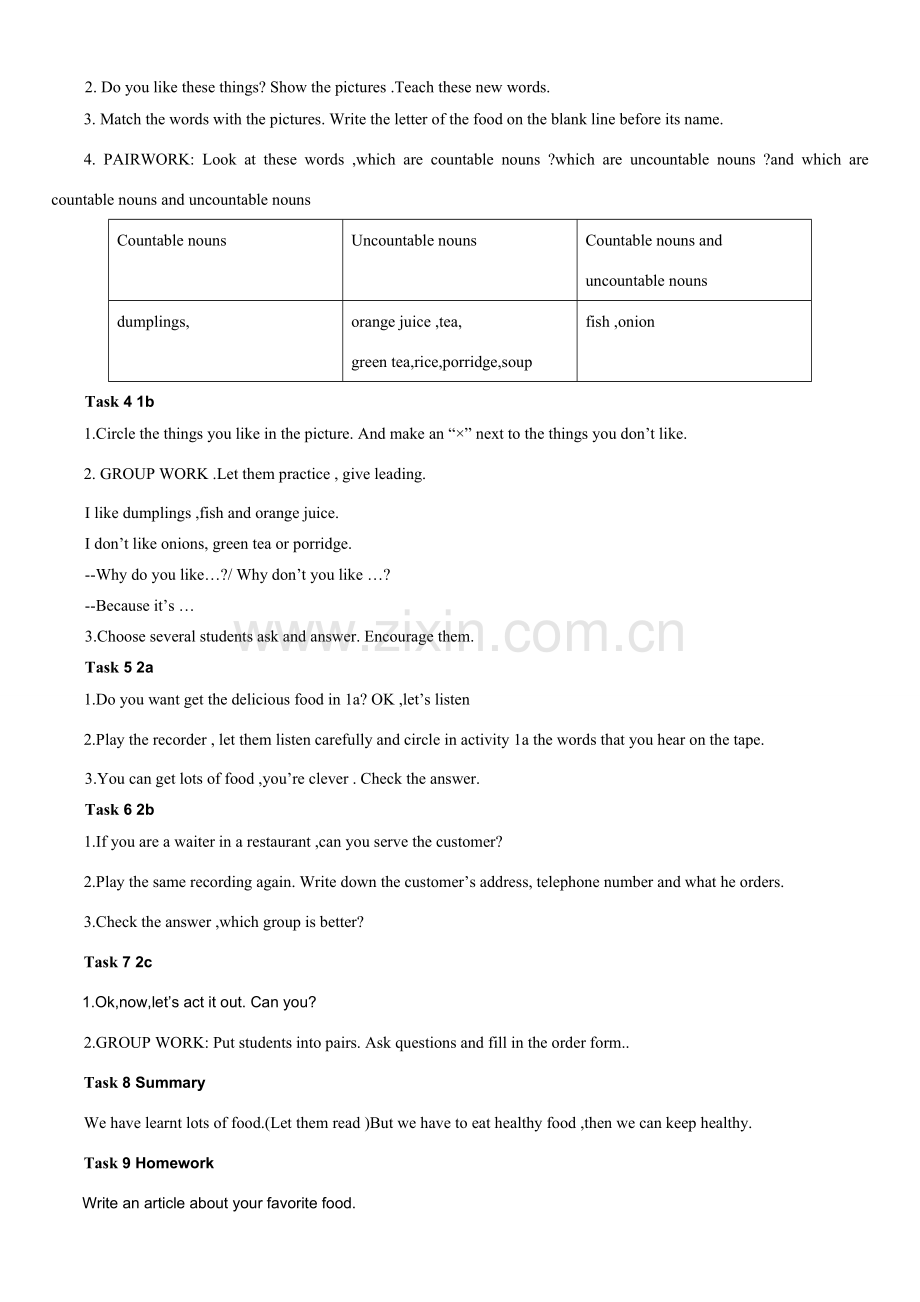 七年级英语Unit 8 Section B 第三课时1a-2c教案.doc_第3页