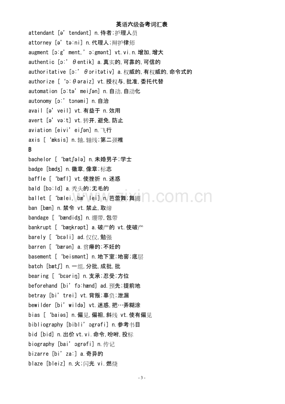 英语六级词汇表带音标.doc_第3页