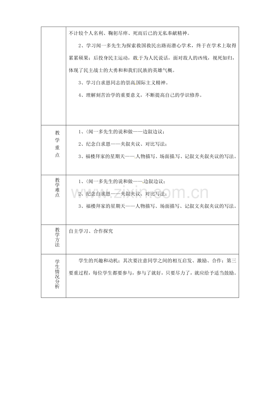 山东省淄博市临淄区第八中学七年级语文上册 第二单元教案 鲁教版五四制.doc_第2页