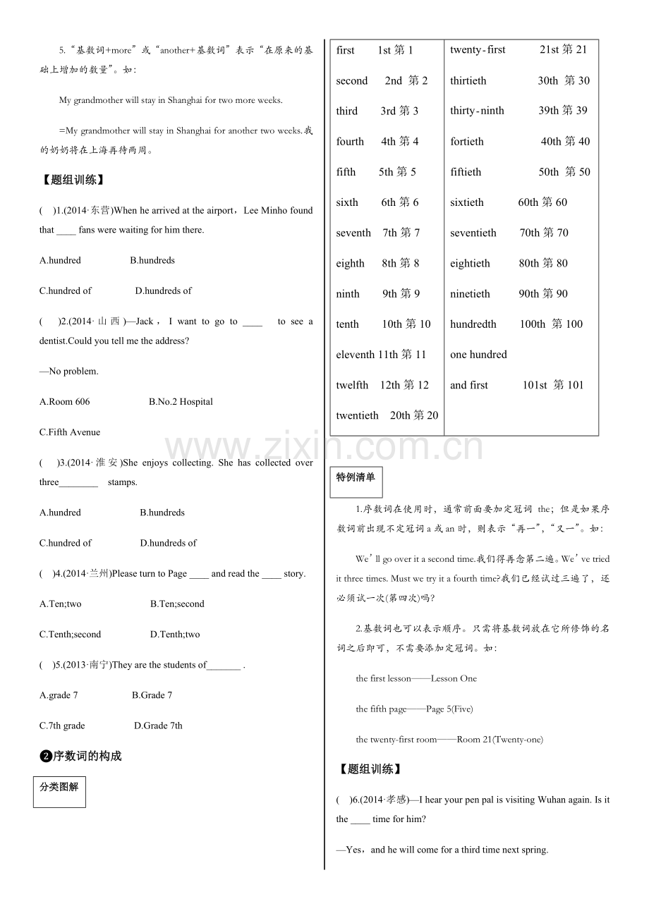 考前100天2015中考英语基础语法(14份打包)(四)数词.docx_第2页