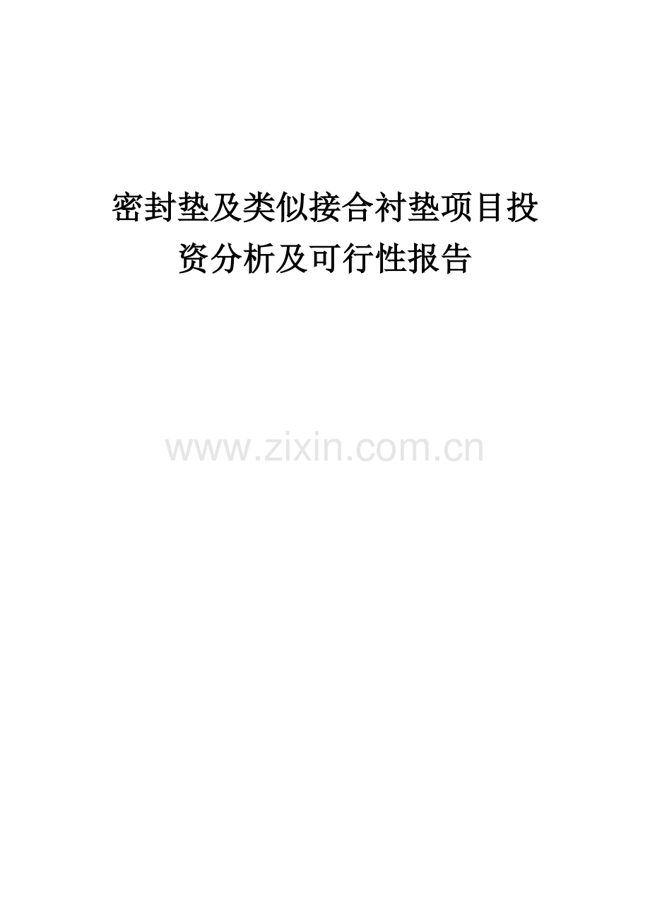 密封垫及类似接合衬垫项目投资分析及可行性报告.docx_第1页