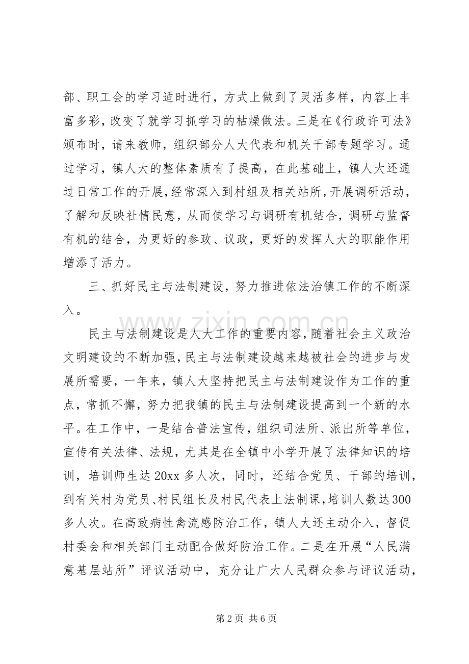 人大工作总结及镇人大工作计划 .docx_第2页