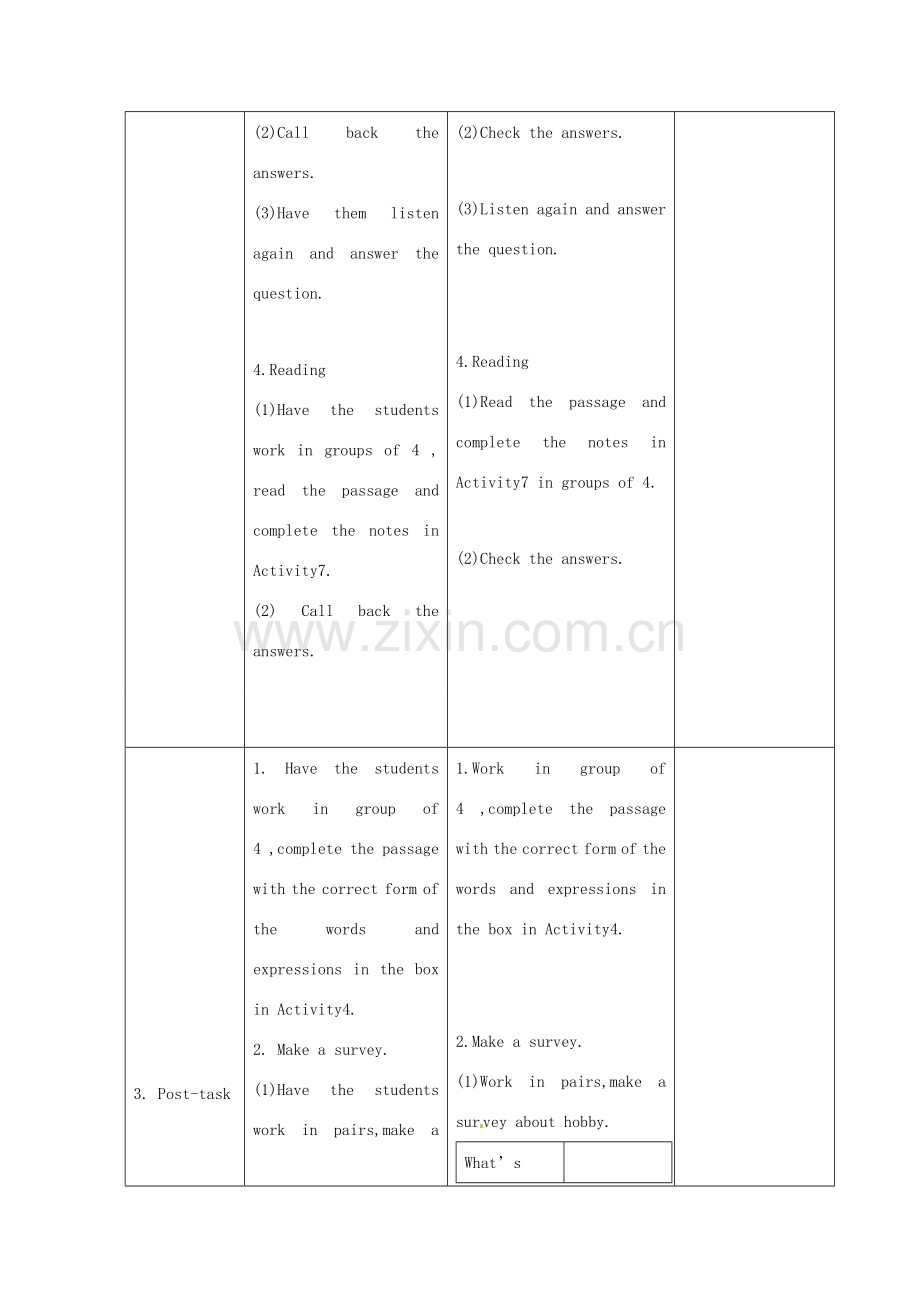 春八年级英语下册 Module 6 Hobbies Unit 3 Language in use教学设计 （新版）外研版-（新版）外研版初中八年级下册英语教案.doc_第3页