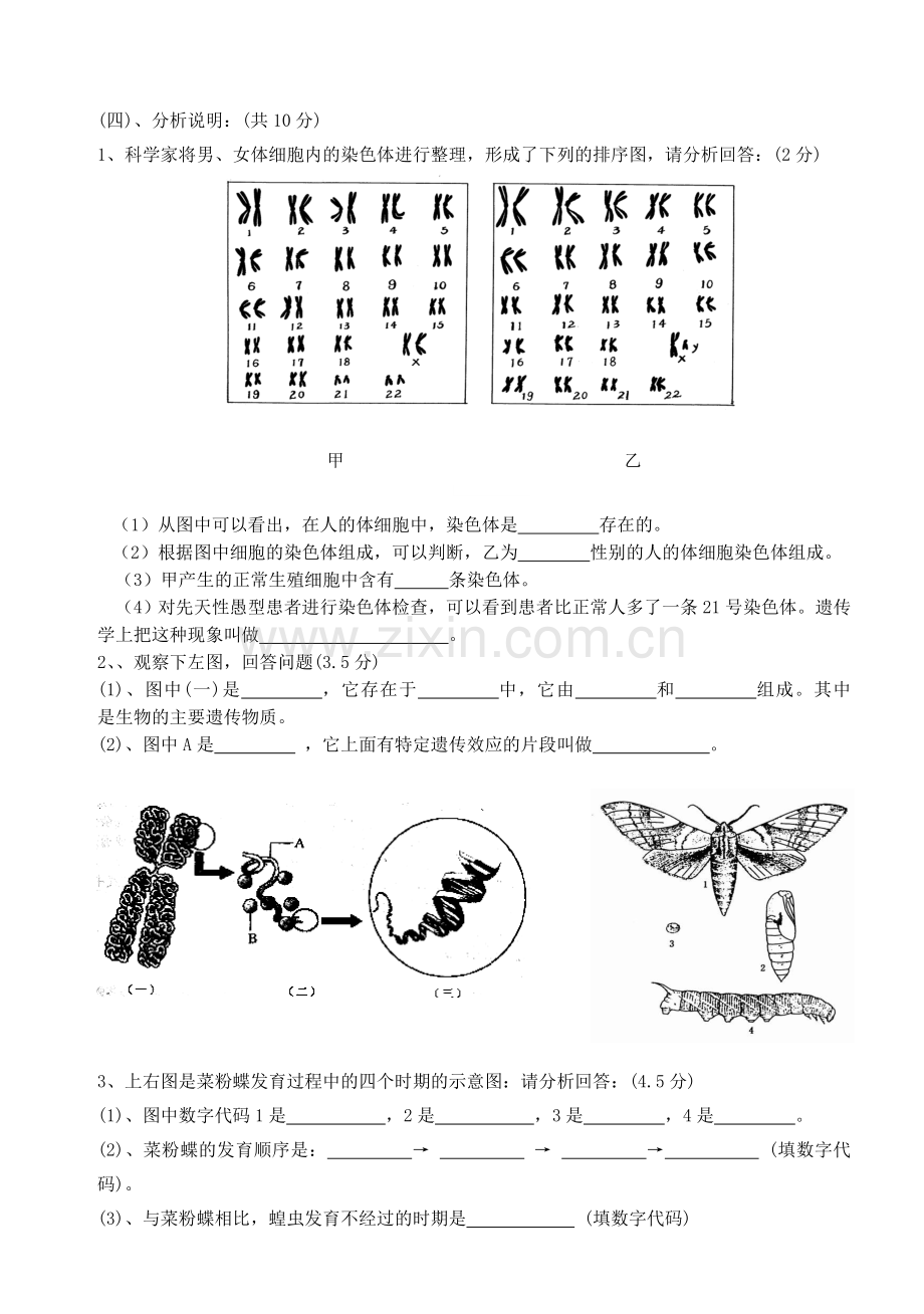 八年级生物上册单元检测题.doc_第3页