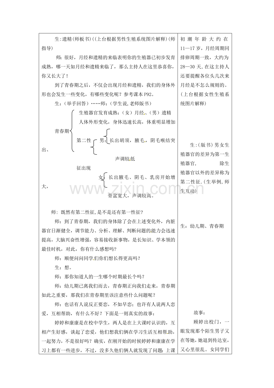 七年级科学下册 1.2 走向成熟（1）教案 （新版）浙教版-（新版）浙教版初中七年级下册自然科学教案.doc_第2页