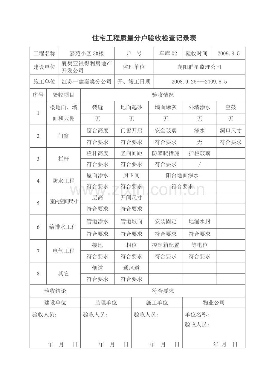 《住宅工程质量分户验收检查记录表》.docx_第2页