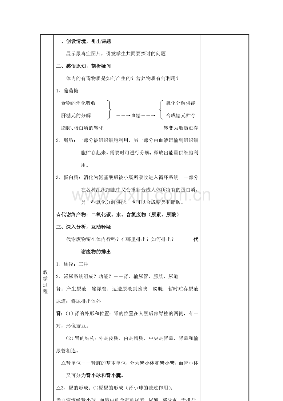 九年级科学上册 4.5 体内物质的动态平衡教案 （新版）浙教版-（新版）浙教版初中九年级上册自然科学教案.doc_第3页