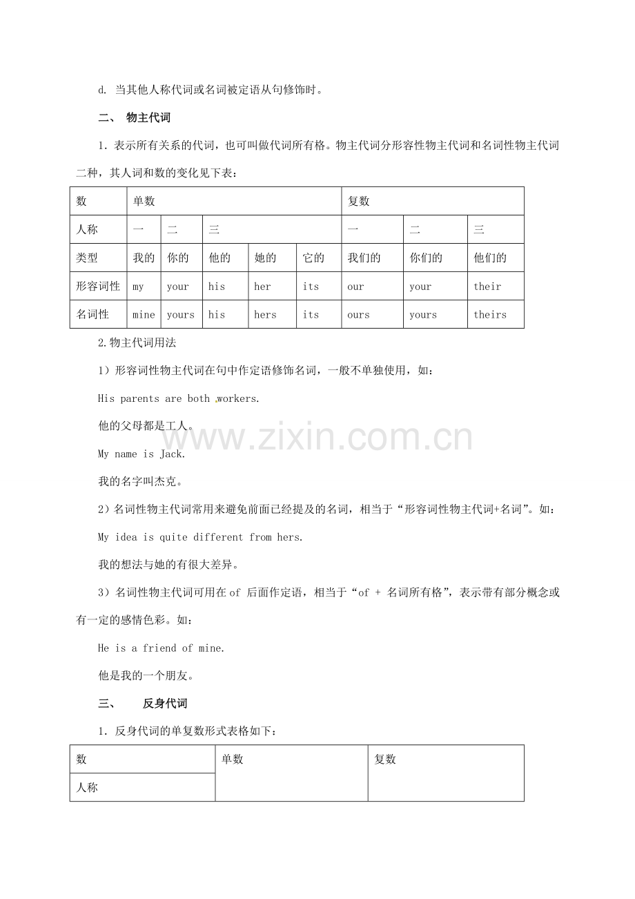 中考英语语法精讲 代词教案-人教版初中九年级全册英语教案.doc_第3页