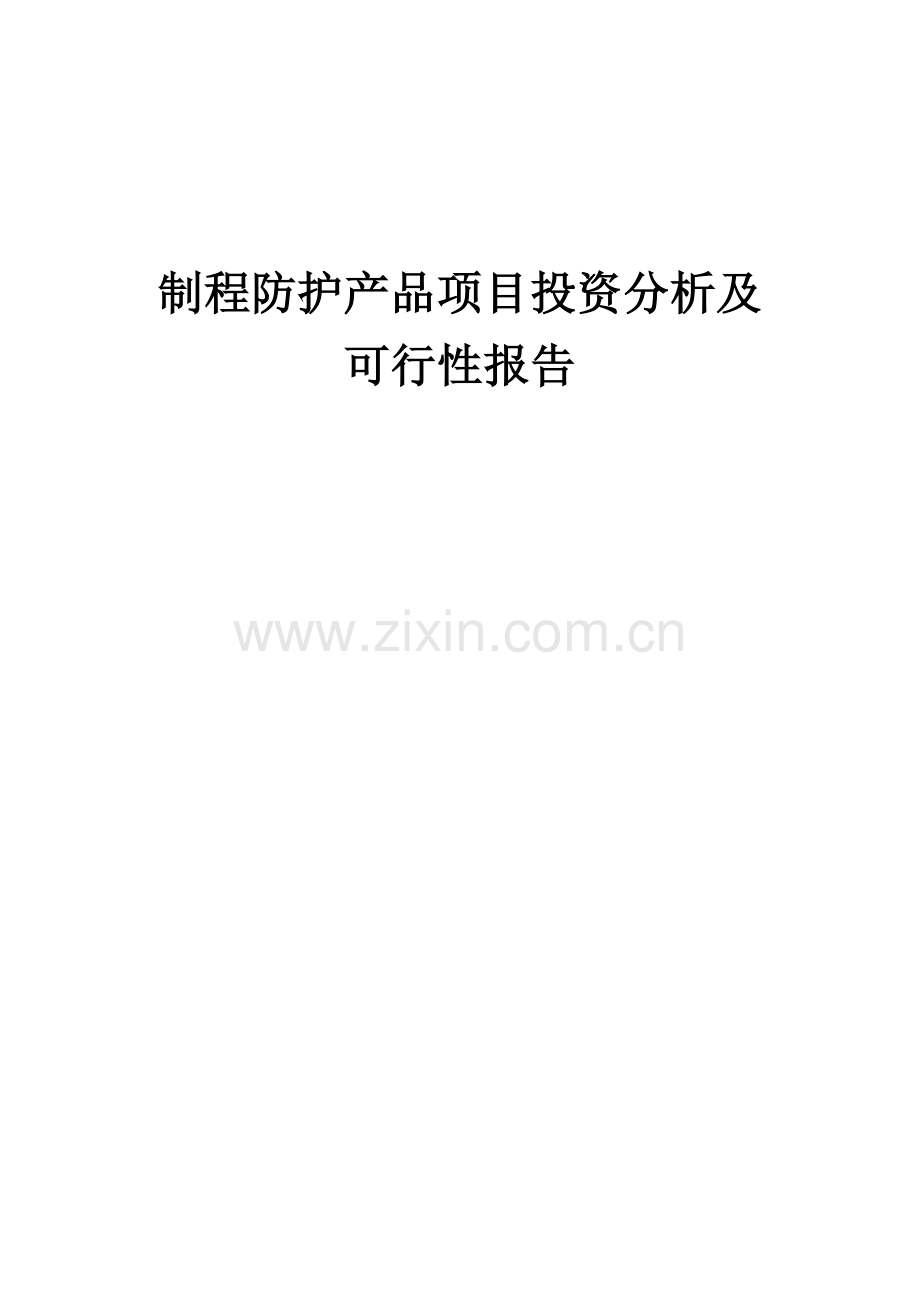 制程防护产品项目投资分析及可行性报告.docx_第1页