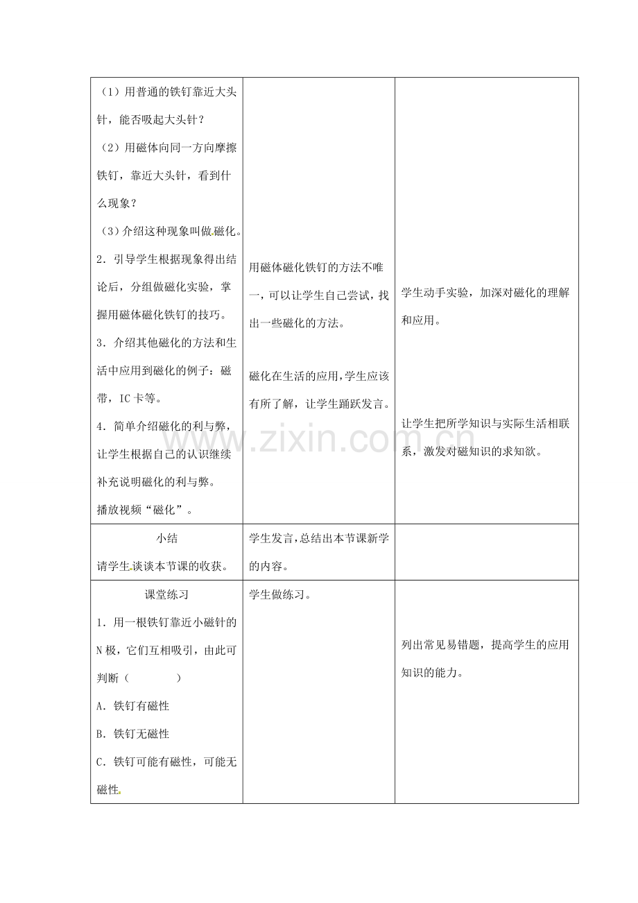 春九年级物理全册 20.1 磁现象 磁场教案 （新版）新人教版-（新版）新人教版初中九年级全册物理教案.doc_第3页