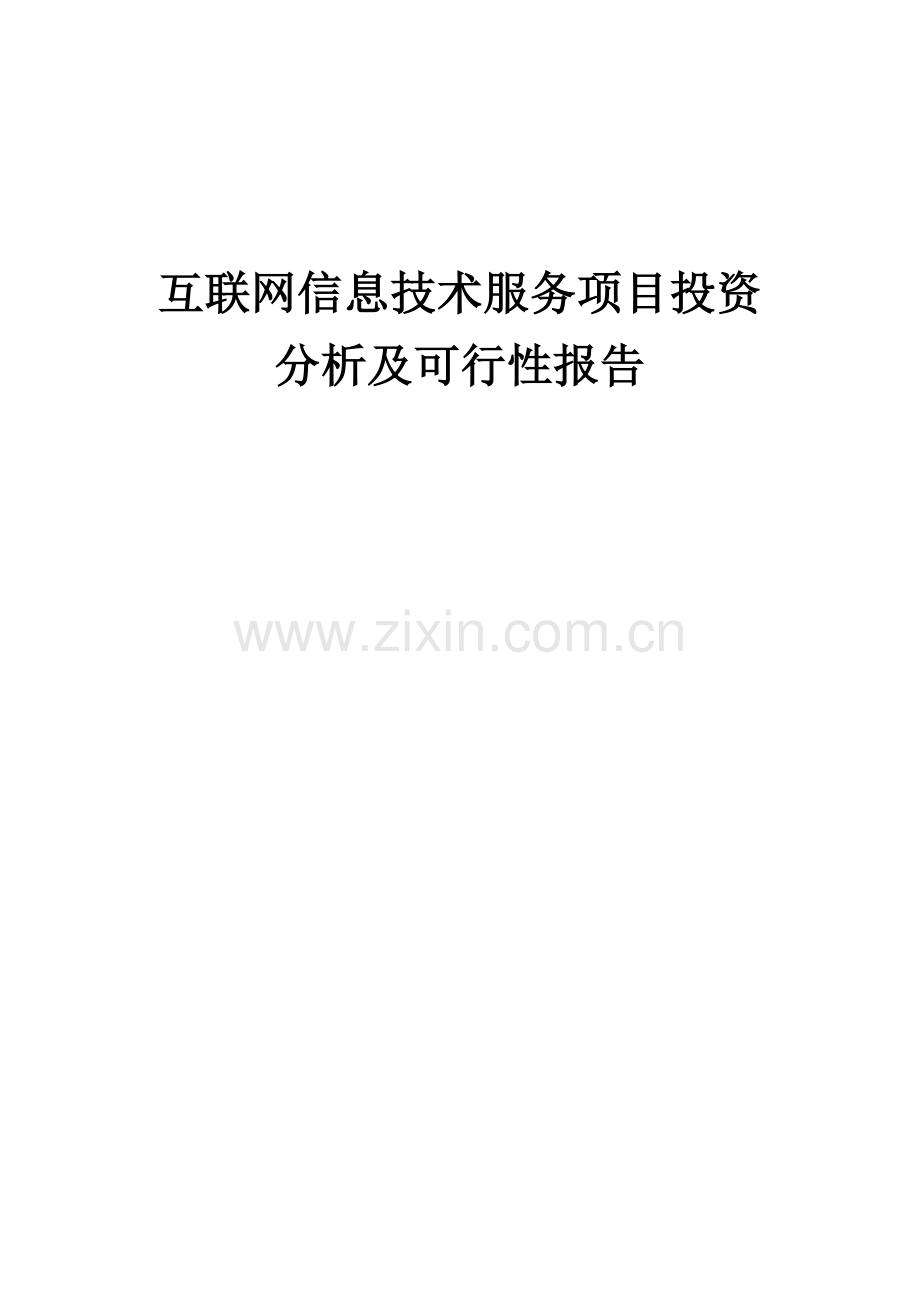 互联网信息技术服务项目投资分析及可行性报告.docx_第1页