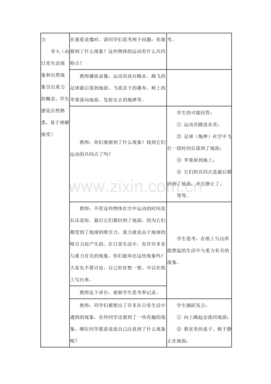 八年级物理下册 7.4 重力教案 教科版-教科版初中八年级下册物理教案.doc_第2页