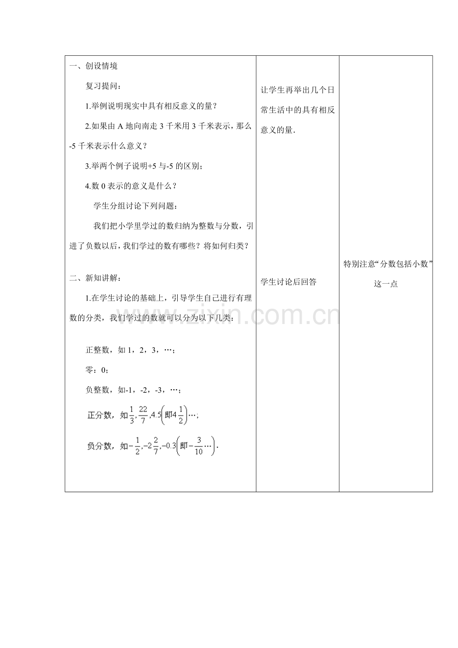 七年级数学上册1.1正数与负数教案5人教版.doc_第2页