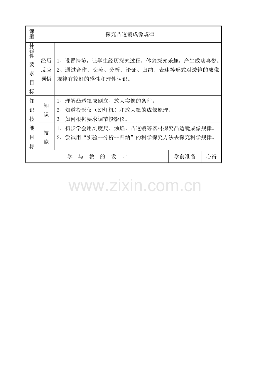 八年级物理苏科版探究凸透镜成像规律2.doc_第1页