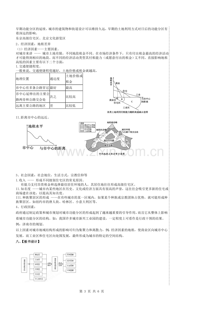 (中图版)必修二2.1城市的空间结构(一)教案1.doc_第3页