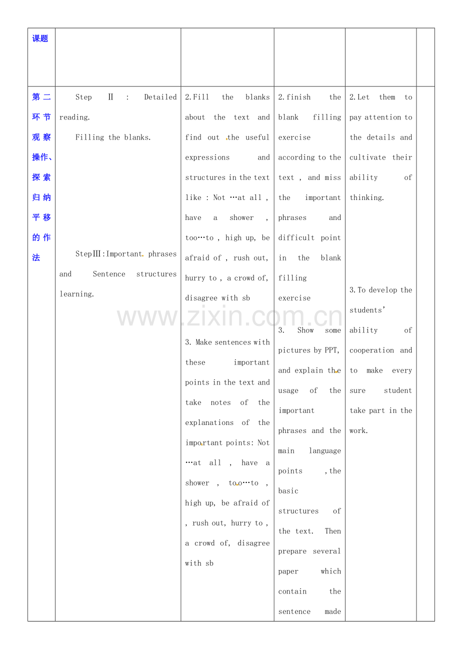 广东省深圳市宝安区上寮学校七年级英语下册《Unit 7 Poem 》Reading Ⅱ教案 牛津版.doc_第2页