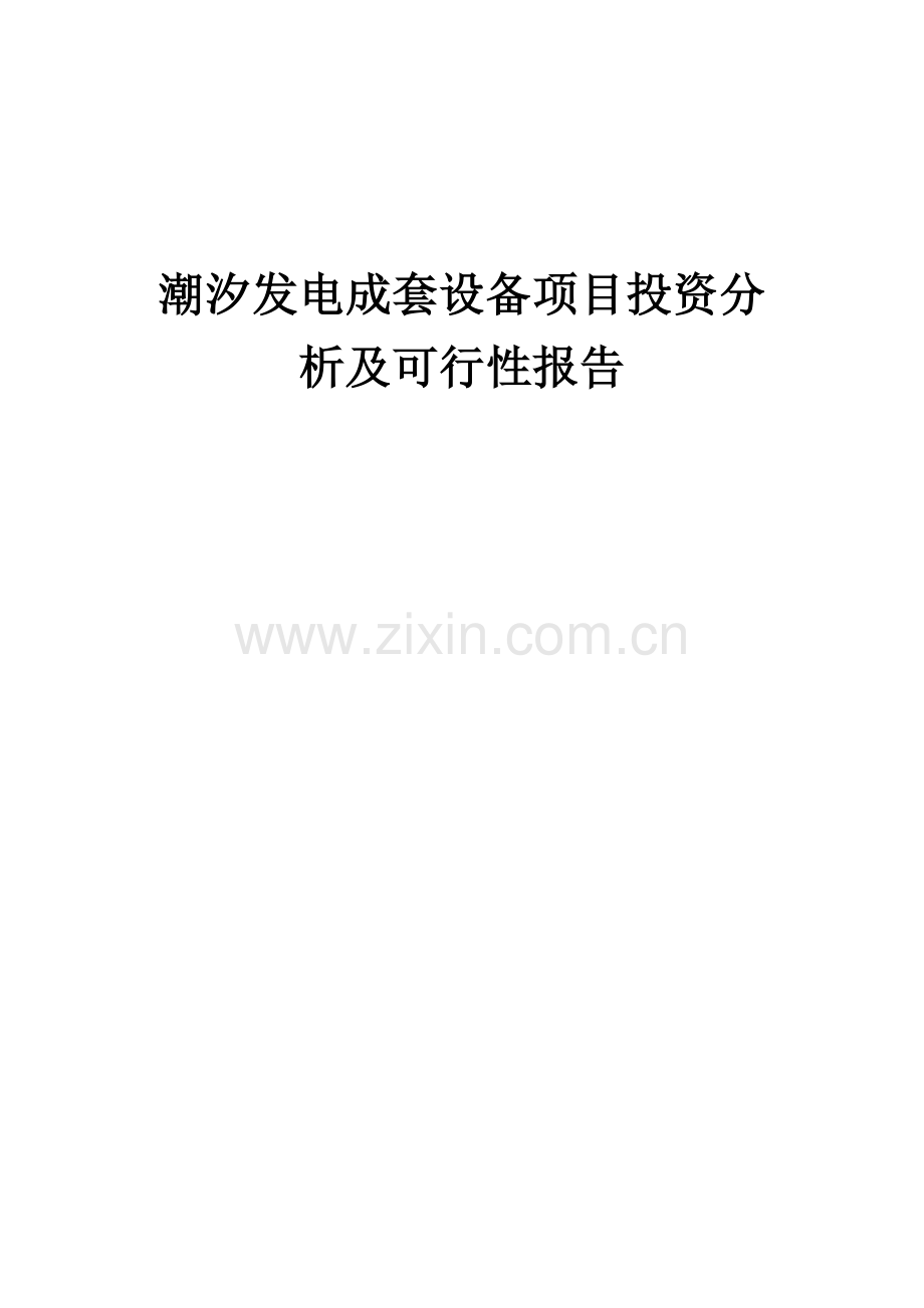 潮汐发电成套设备项目投资分析及可行性报告.docx_第1页