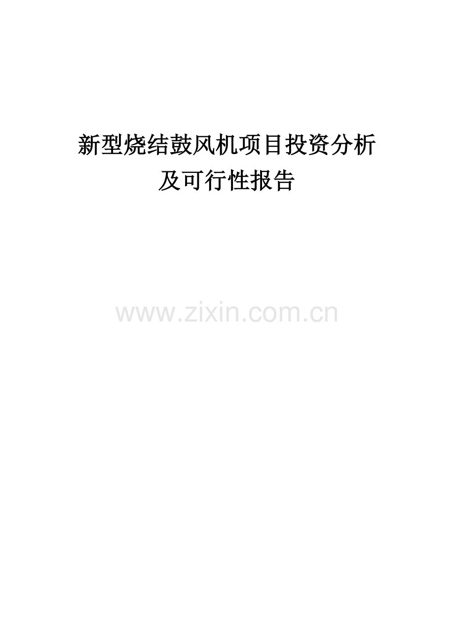 新型烧结鼓风机项目投资分析及可行性报告.docx_第1页