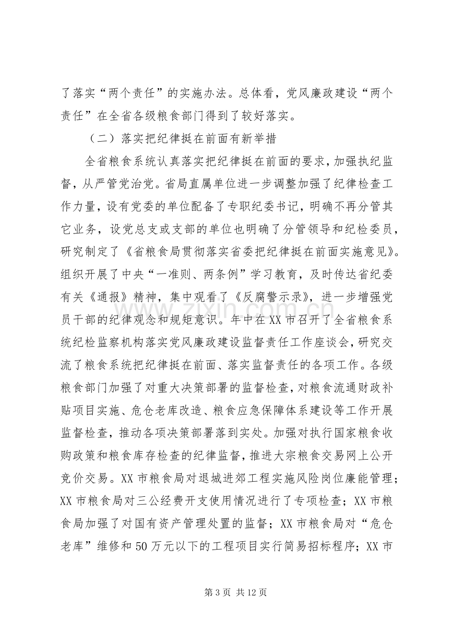 XX年全省粮食系统党风廉政建设工作会议的讲话发言稿.docx_第3页