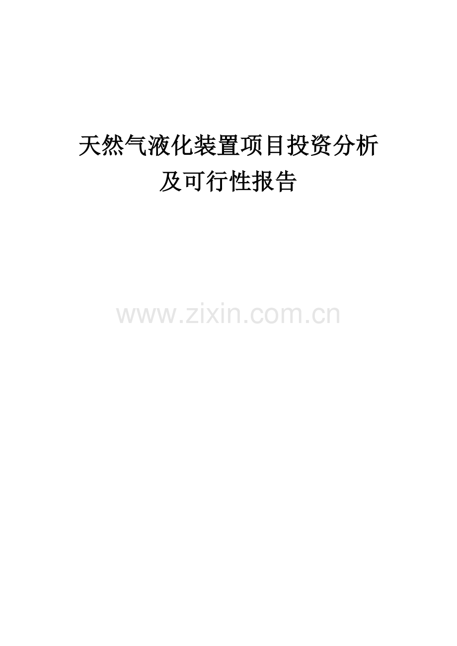 天然气液化装置项目投资分析及可行性报告.docx_第1页