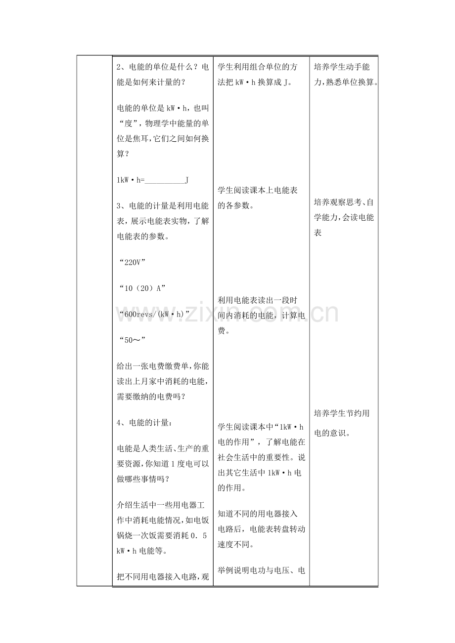 九年级物理全册 18.1《电能 电功》教学设计 （新版）新人教版-（新版）新人教版初中九年级全册物理教案.doc_第3页