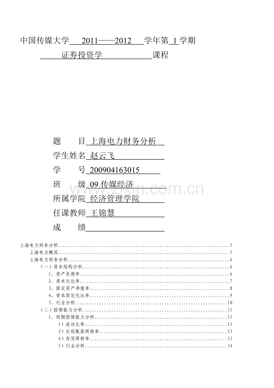 某电力公司财务分析.docx_第1页