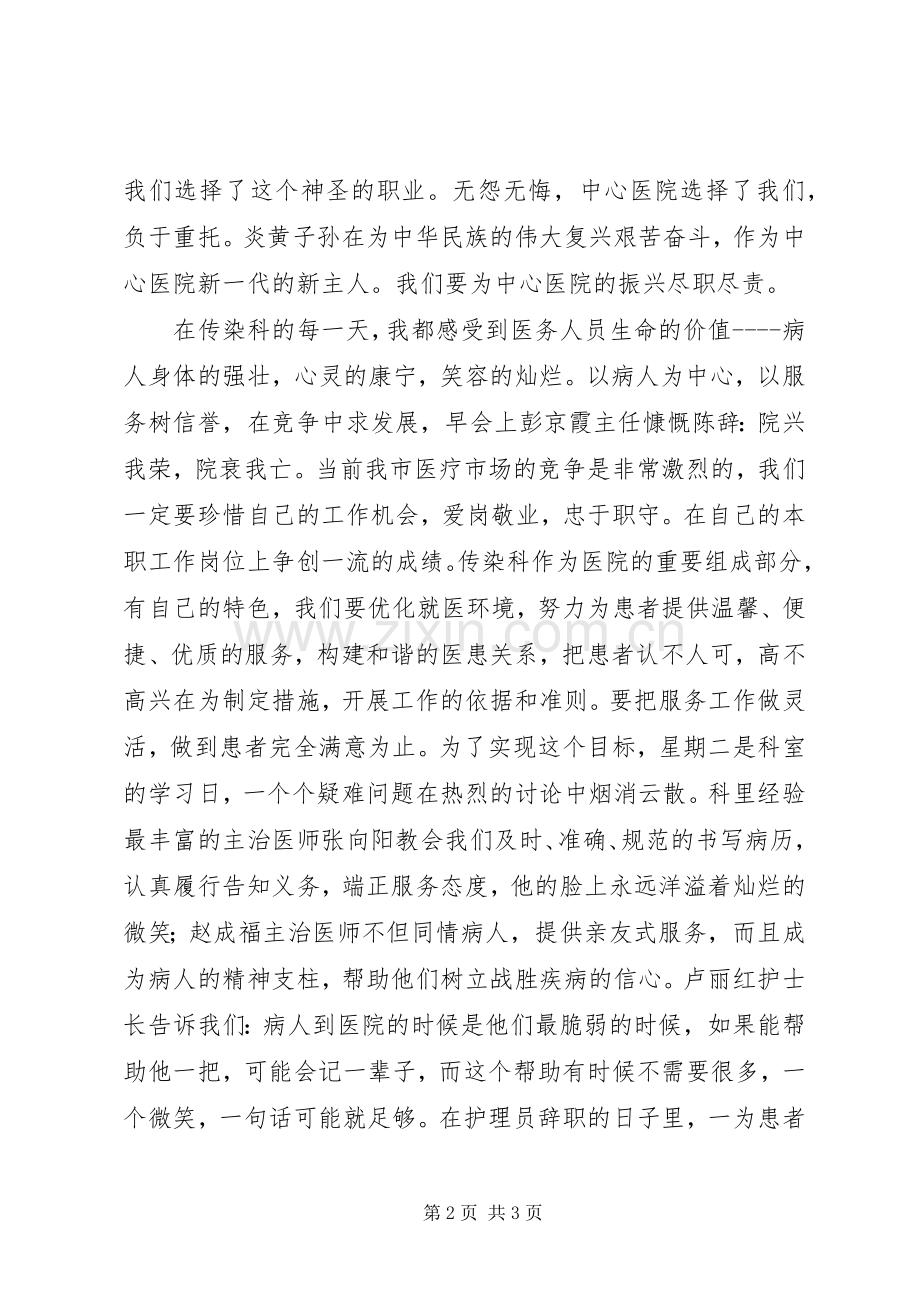 医生演讲致辞稿范文让青春在竞争的激流中闪光.docx_第2页