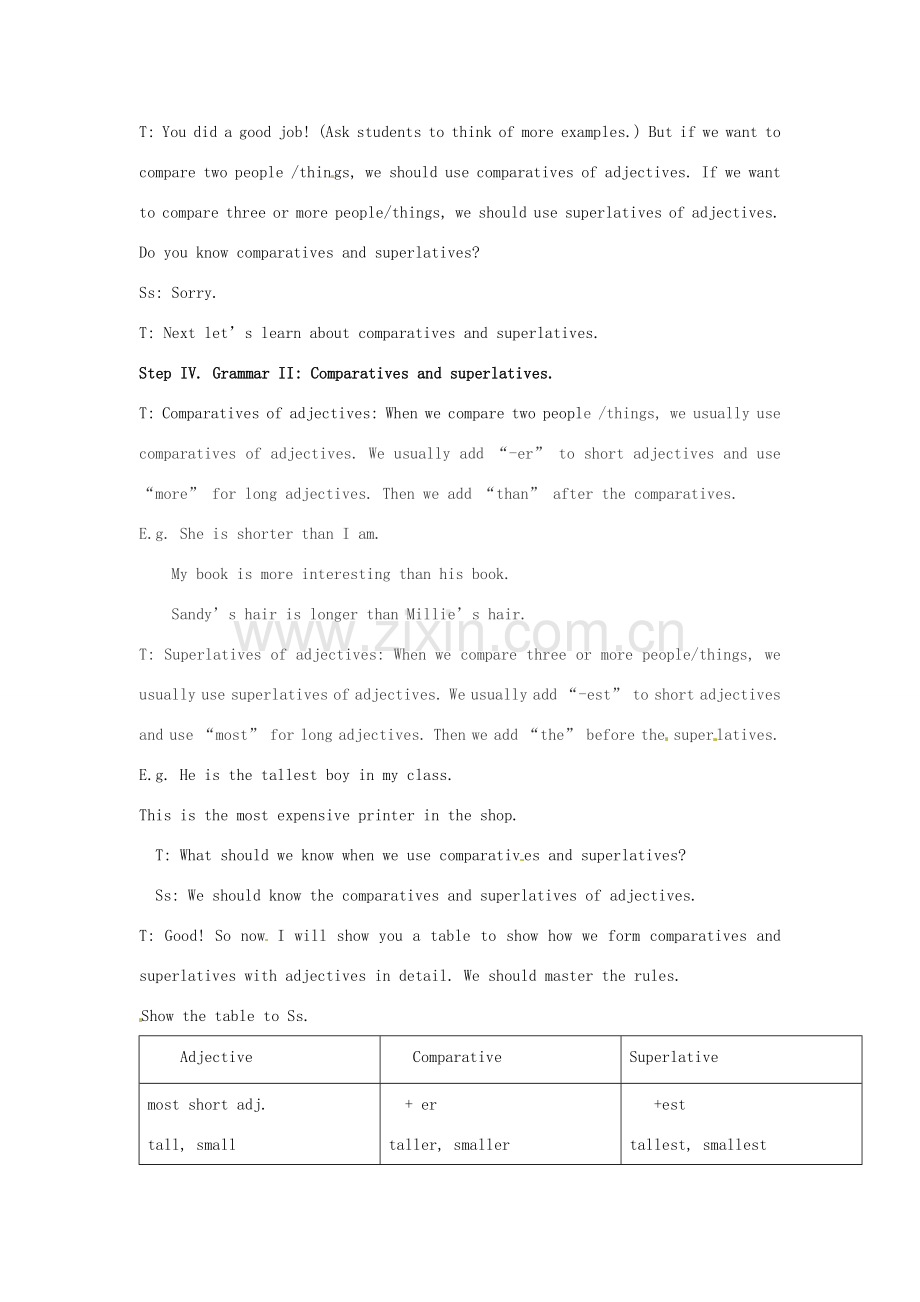 江苏省大丰市万盈二中八年级英语上册 Unit 1 Friends-The fourth periodGrammar(I+II) 教案 牛津版.doc_第3页