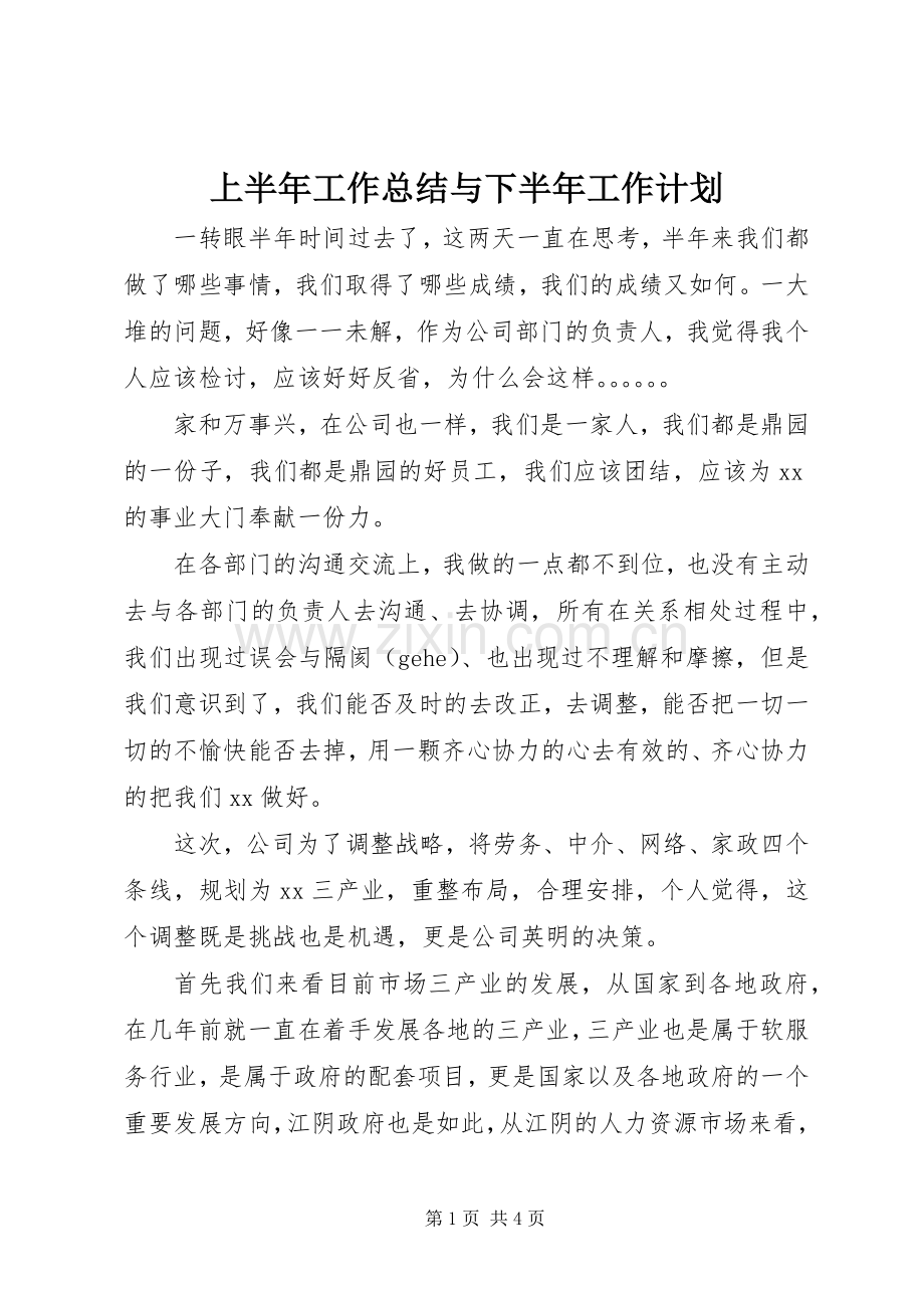 上半年工作总结与下半年工作计划(2).docx_第1页