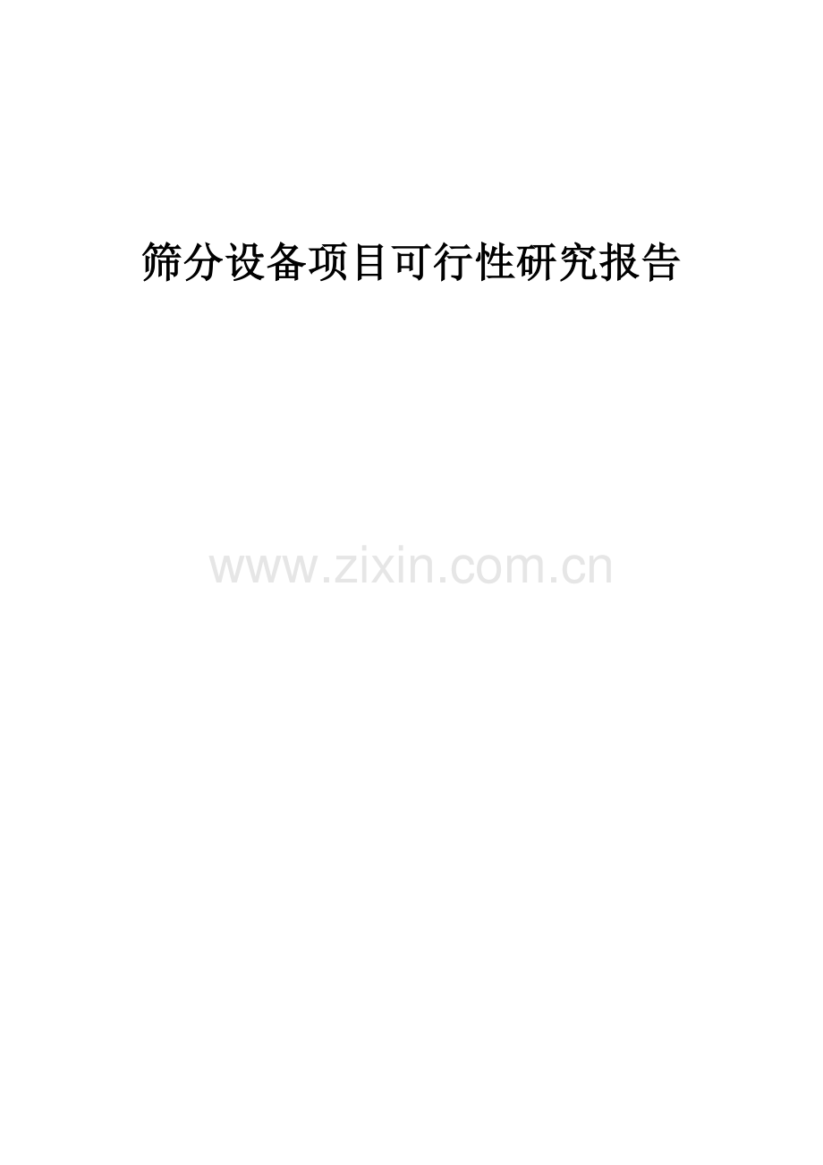 筛分设备项目可行性研究报告.docx_第1页