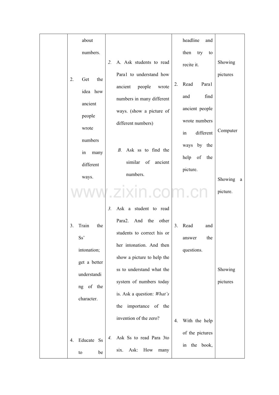 七年级英语上册 unit4 The world of numbers Intensive reading教案 牛津深圳版.doc_第2页