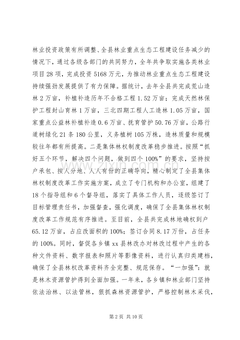 县春季植树造林动员会议讲话发言稿.docx_第2页