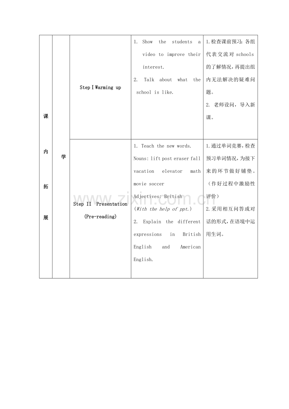 江苏省海安县大公初级中学八年级英语上册《8A Unit 2 School life》Period 1 Comic strip& welcome to the unit教案 牛津版.doc_第3页