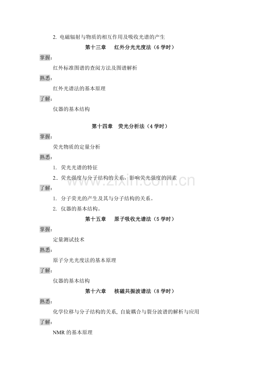 现代仪器分析课程教学大纲68%2B40n.doc_第3页