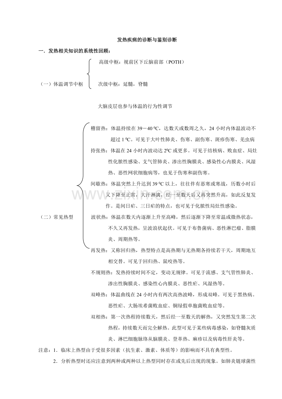 发热常见疾病的诊断与鉴别诊断.doc_第1页