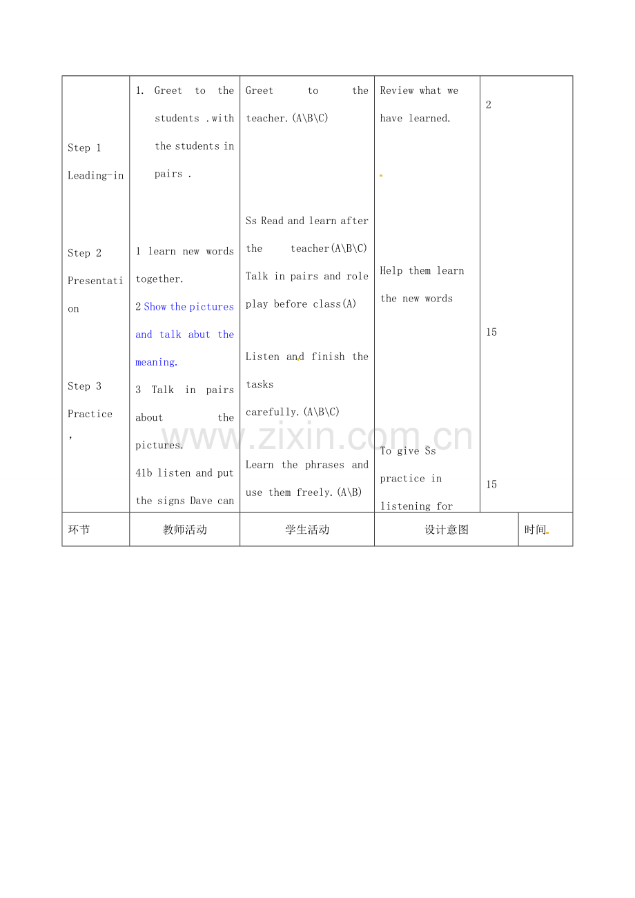 七年级英语下册 Unit 4 Don’t eat in class Section B（1a-1d）教案 （新版）人教新目标版-（新版）人教新目标版初中七年级下册英语教案.doc_第2页