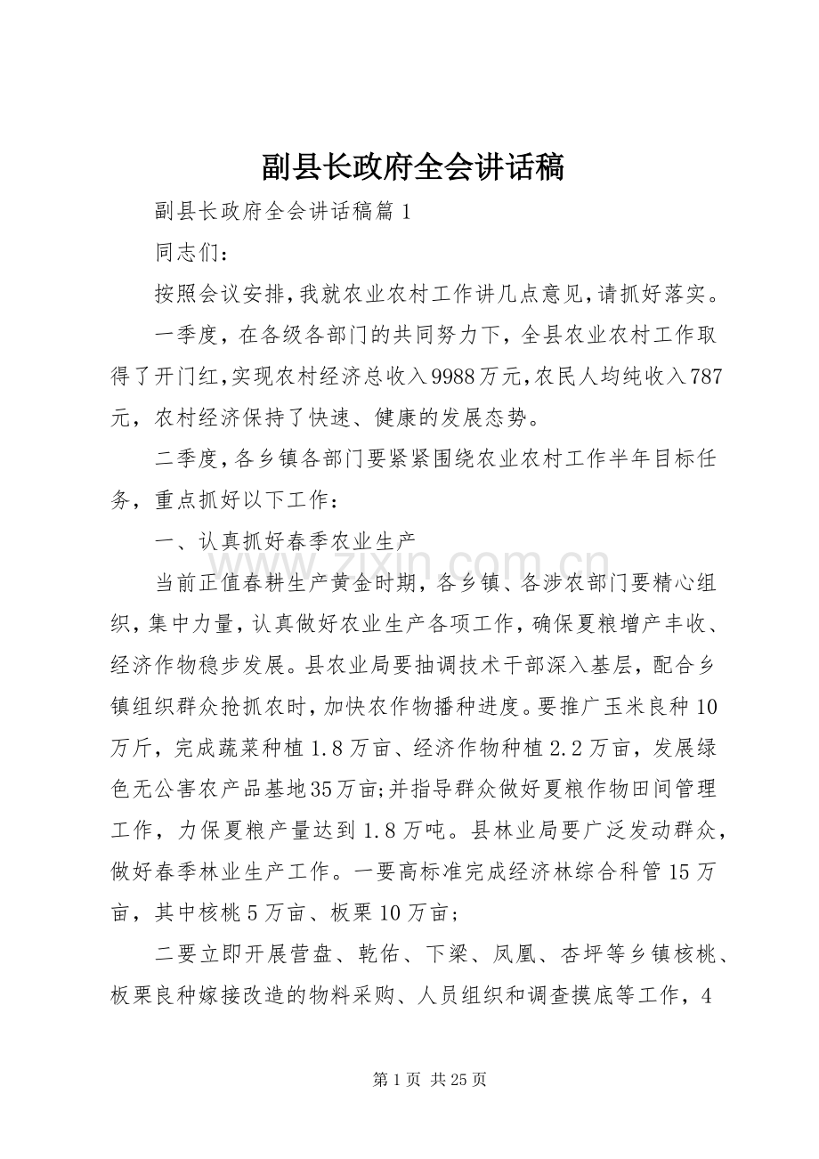 副县长政府全会讲话发言稿.docx_第1页