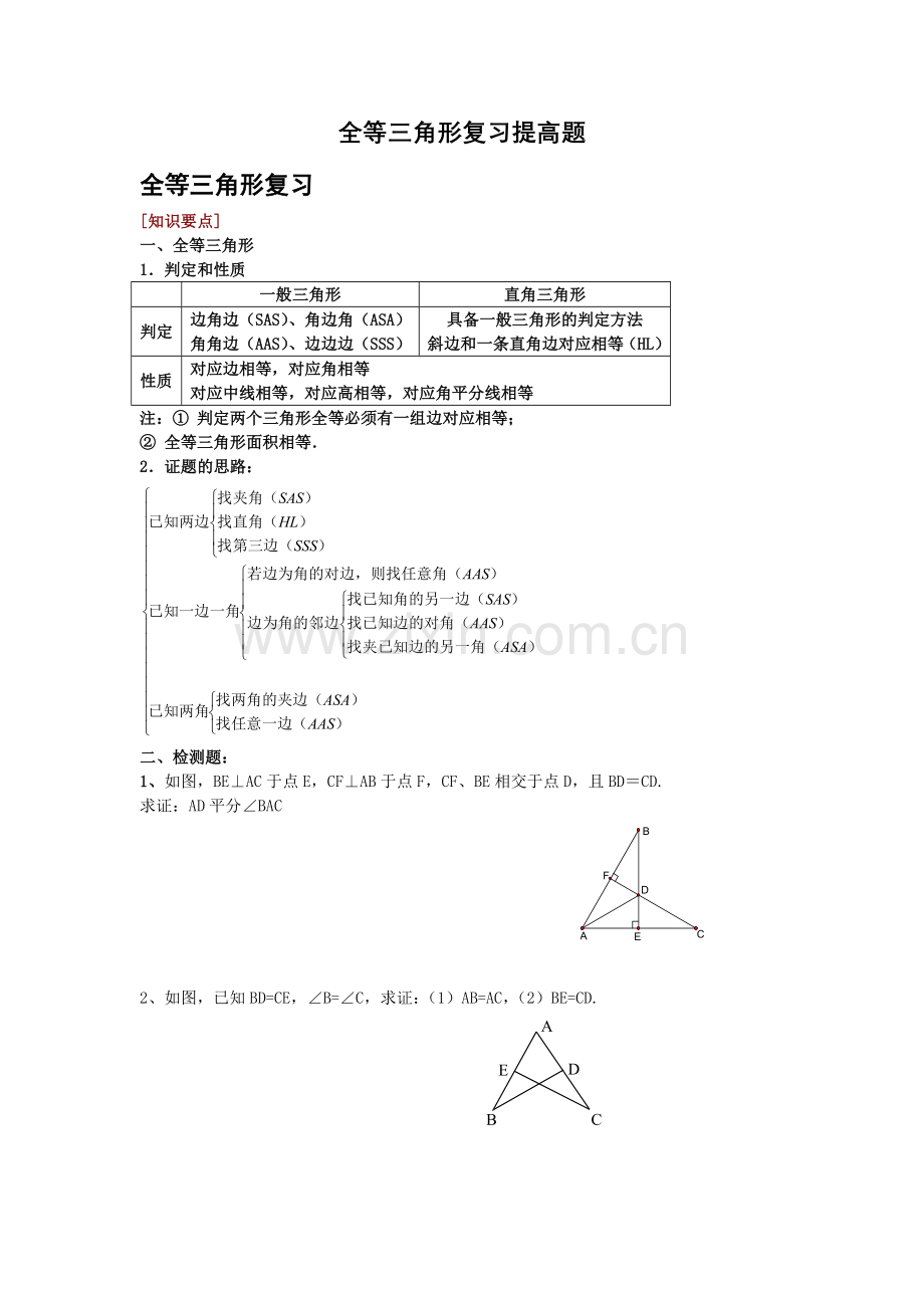 全等三角形复习提高讲解.doc_第1页