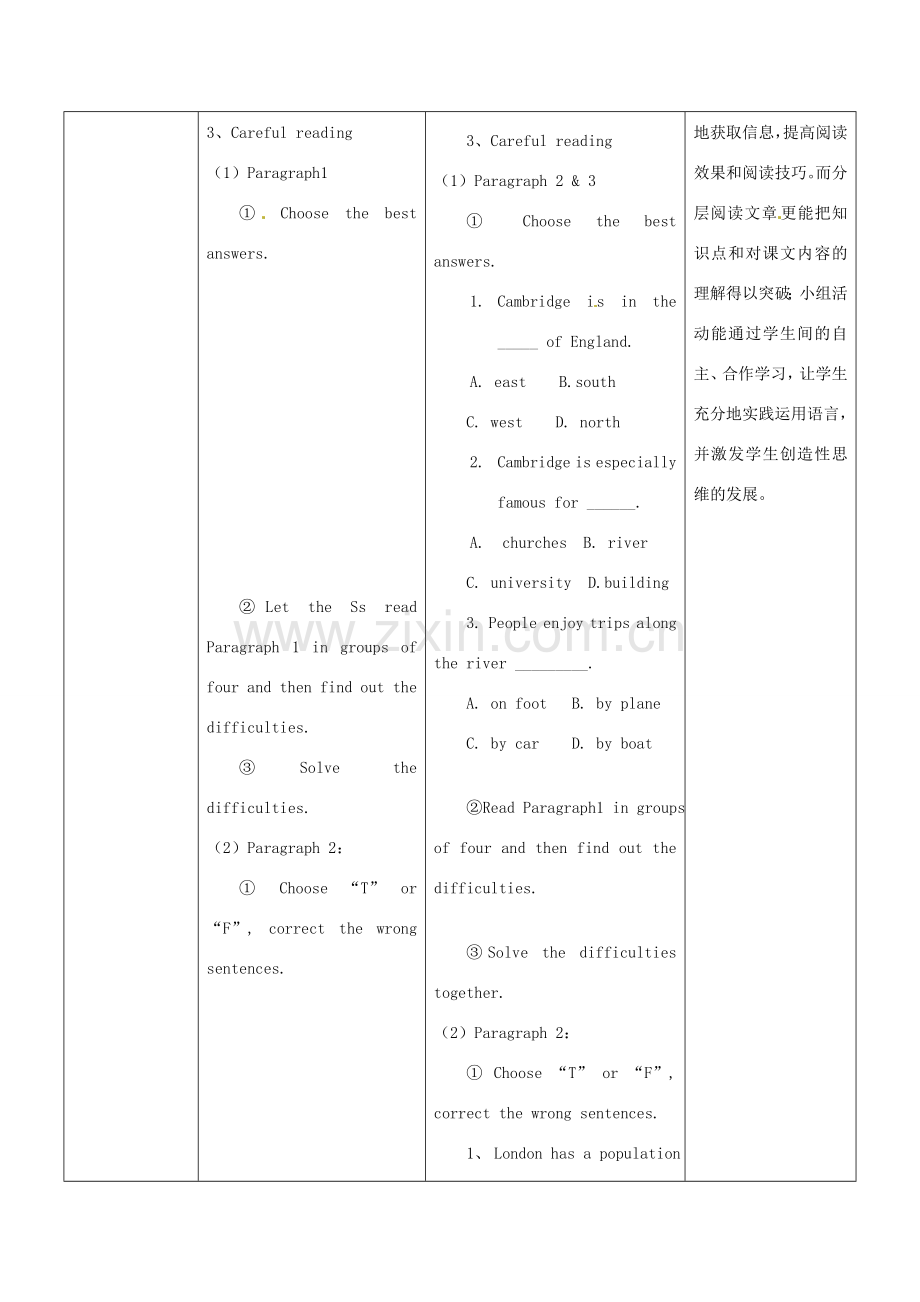 八年级英语上册 Module 2 Unit 2 Cambridge is a beautiful city in the east of England教案 （新版）外研版-（新版）外研版初中八年级上册英语教案.doc_第3页