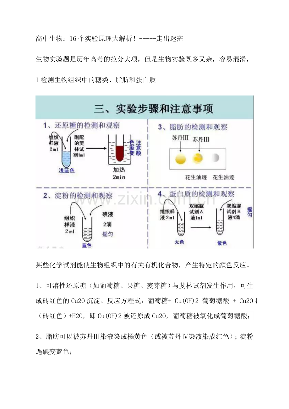 高中生物：16个实验原理大解析！.docx_第1页