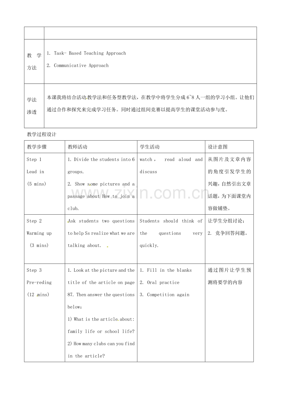 七年级英语上册 Unit 7 Reading教案 牛津深圳版-牛津深圳版初中七年级上册英语教案.doc_第2页