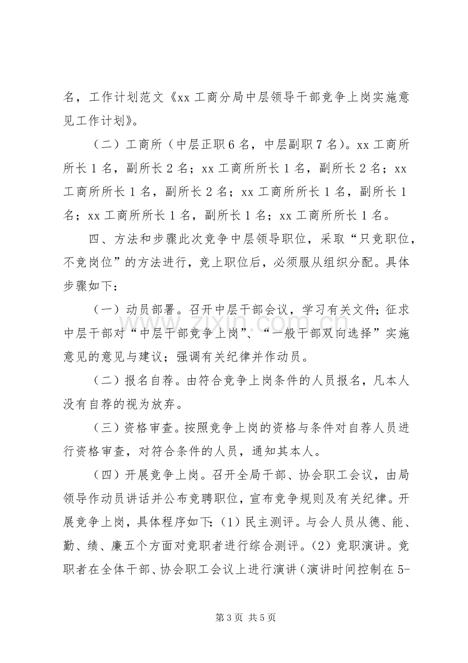 工商分局中层领导干部竞争上岗实施意见(干部竞聘演讲稿) (3).docx_第3页