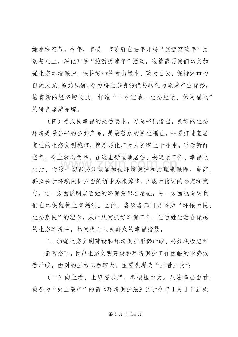 生态文明建设暨环保工作会议讲话发言.docx_第3页