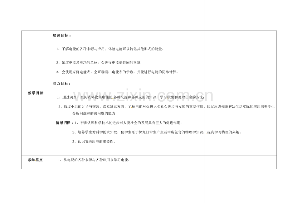 吉林省长春市第一零四中学九年级物理全册 18.1 电能 电功教案 （新版）新人教版.doc_第2页