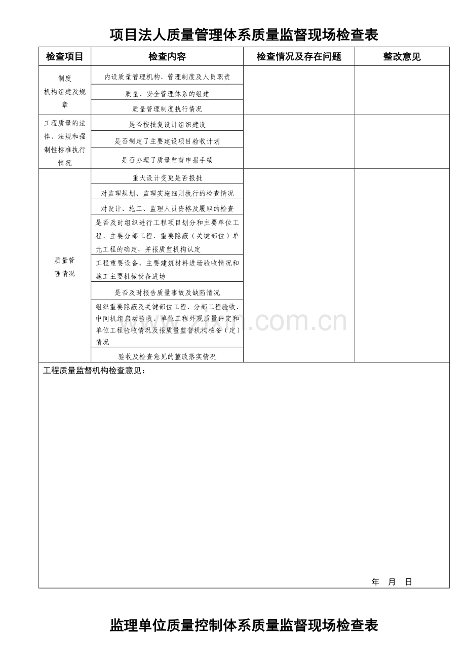 附件2湖北省水利水电工程质量监督现场检查表doc-关于进.docx_第2页