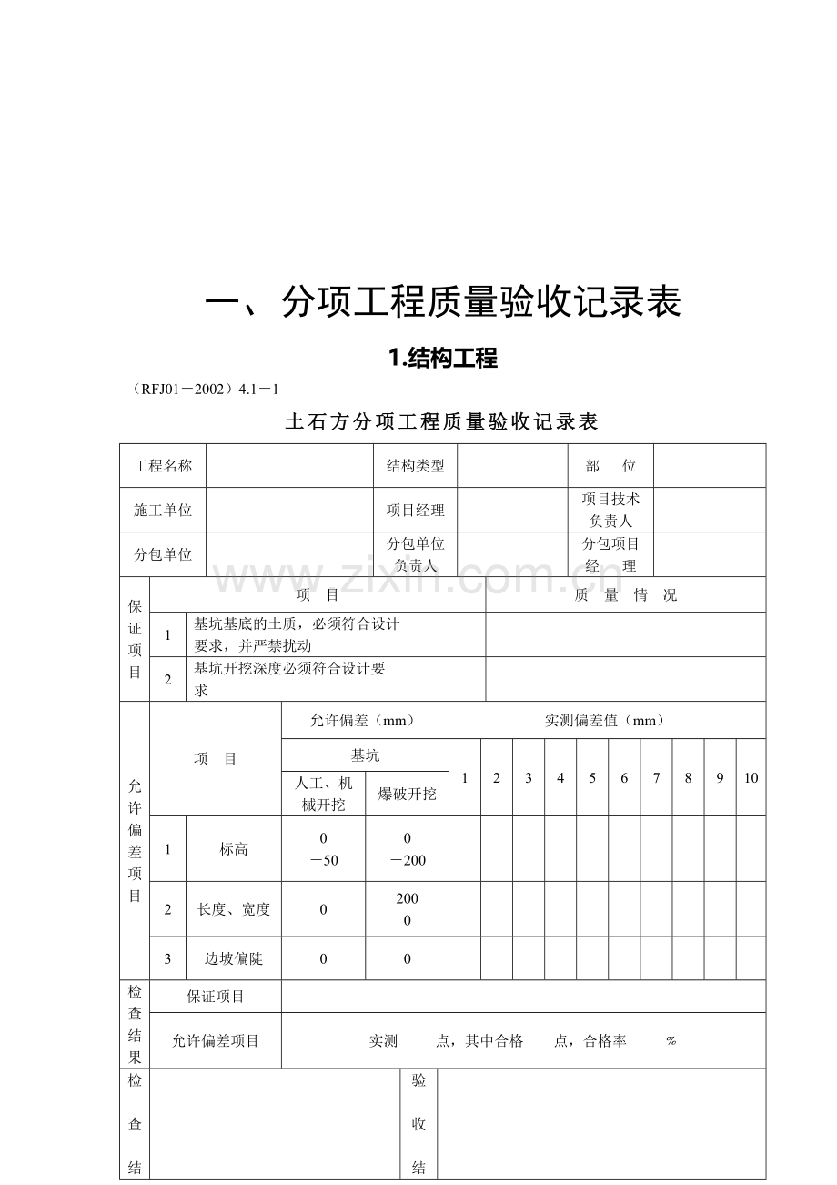 分项工程质量验收记录表汇编.docx_第1页