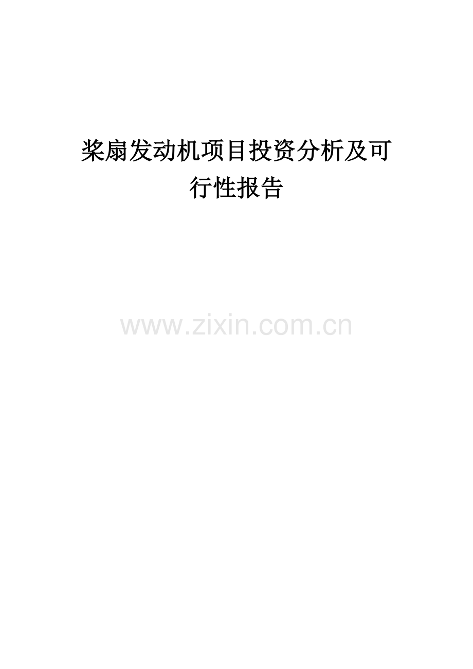 桨扇发动机项目投资分析及可行性报告.docx_第1页