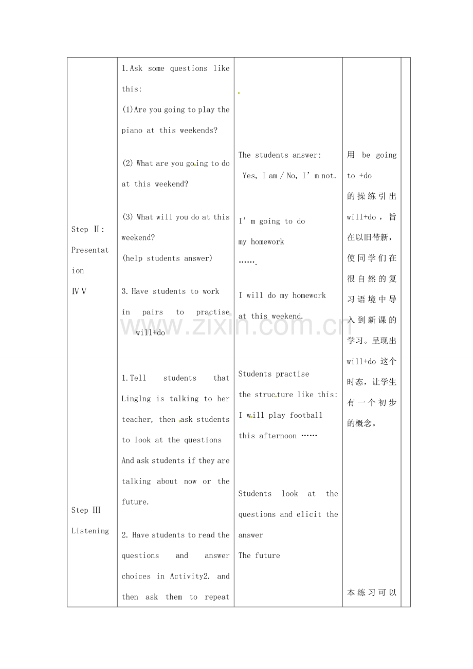 春七年级英语下册 Module 4 Unit 1 Everyone will study at home教案 （新版）外研版-（新版）外研版初中七年级下册英语教案.doc_第2页