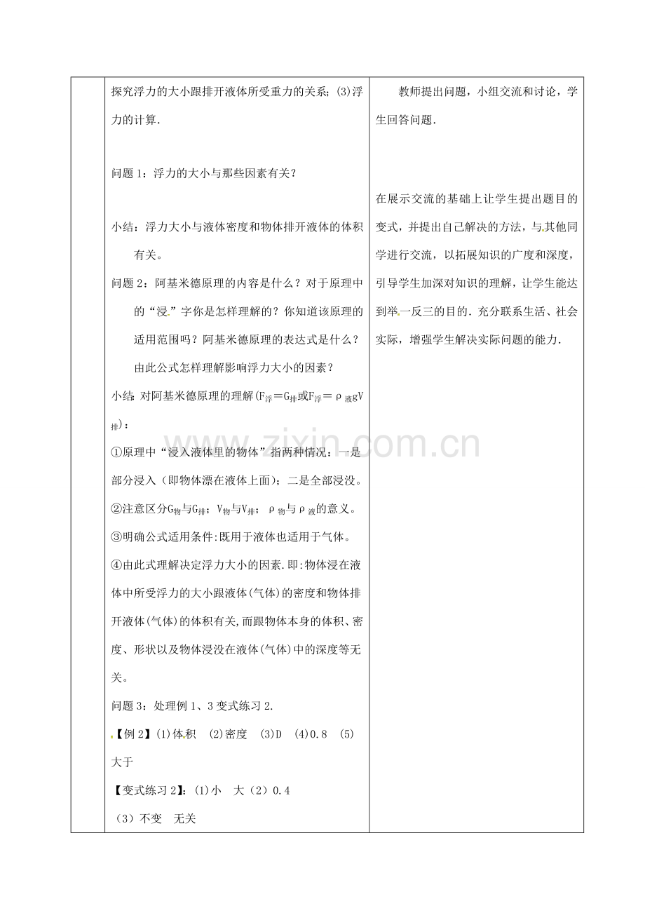 山东省郯城县中考物理 专题七 浮力复习教案-人教版初中九年级全册物理教案.doc_第3页