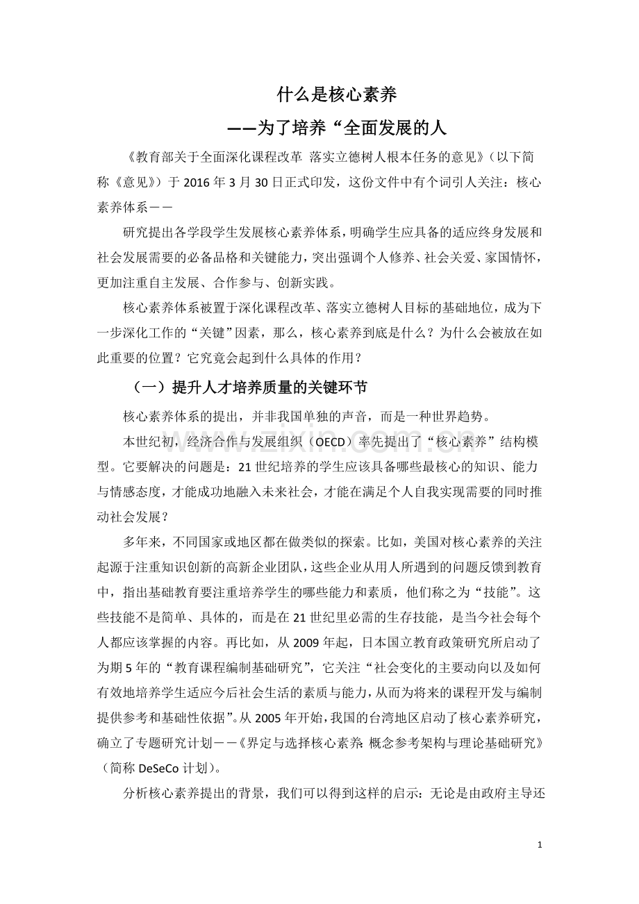 核心素养是什么.docx_第1页